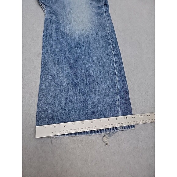 Silver Jeans Mens 42x29 Boot Distressed Mid Rise Cowboy Western Blue Cotton Logo - Picture 5 of 13